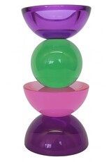 Diga Colmore Giftware & Lifestyle - Candle holder Crystal Glass Green-Purple-Lilac 16cm