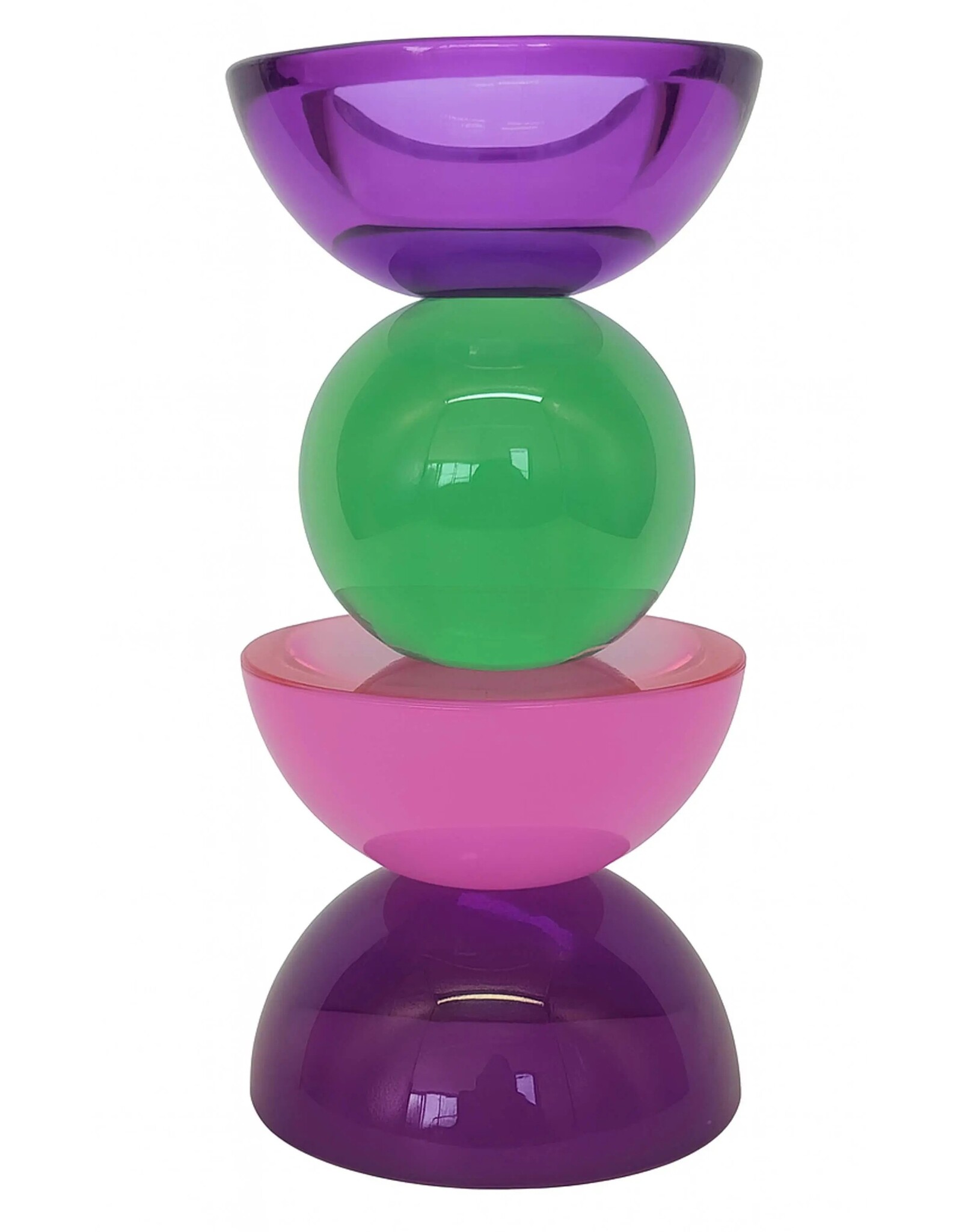 Diga Colmore Giftware & Lifestyle - Kandelaar Kristalglas Groen-Paars-lila 16cm