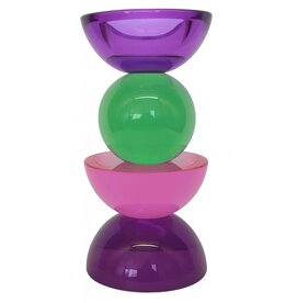 Diga Colmore Candle holder Crystal Glass Green-Purple-Lilac 16cm