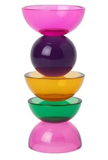 Diga Colmore Giftware & Lifestyle -   Candle holder Crystal Glass Green-Purple-Lilac-orange 20cm