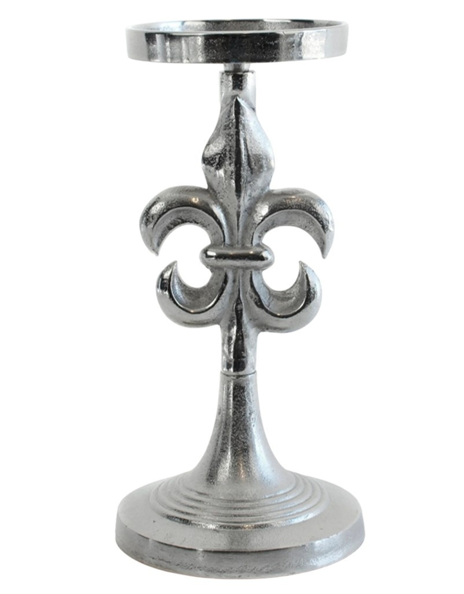 Diga Colmore Giftware, beelden, collectables - Kandelaar Franse Lelie Fleur de lis 28cm metaal