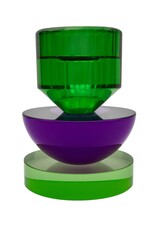 Diga Colmore Giftware & Lifestyle - Candle holder Crystal Glass Green-Purple 10cm