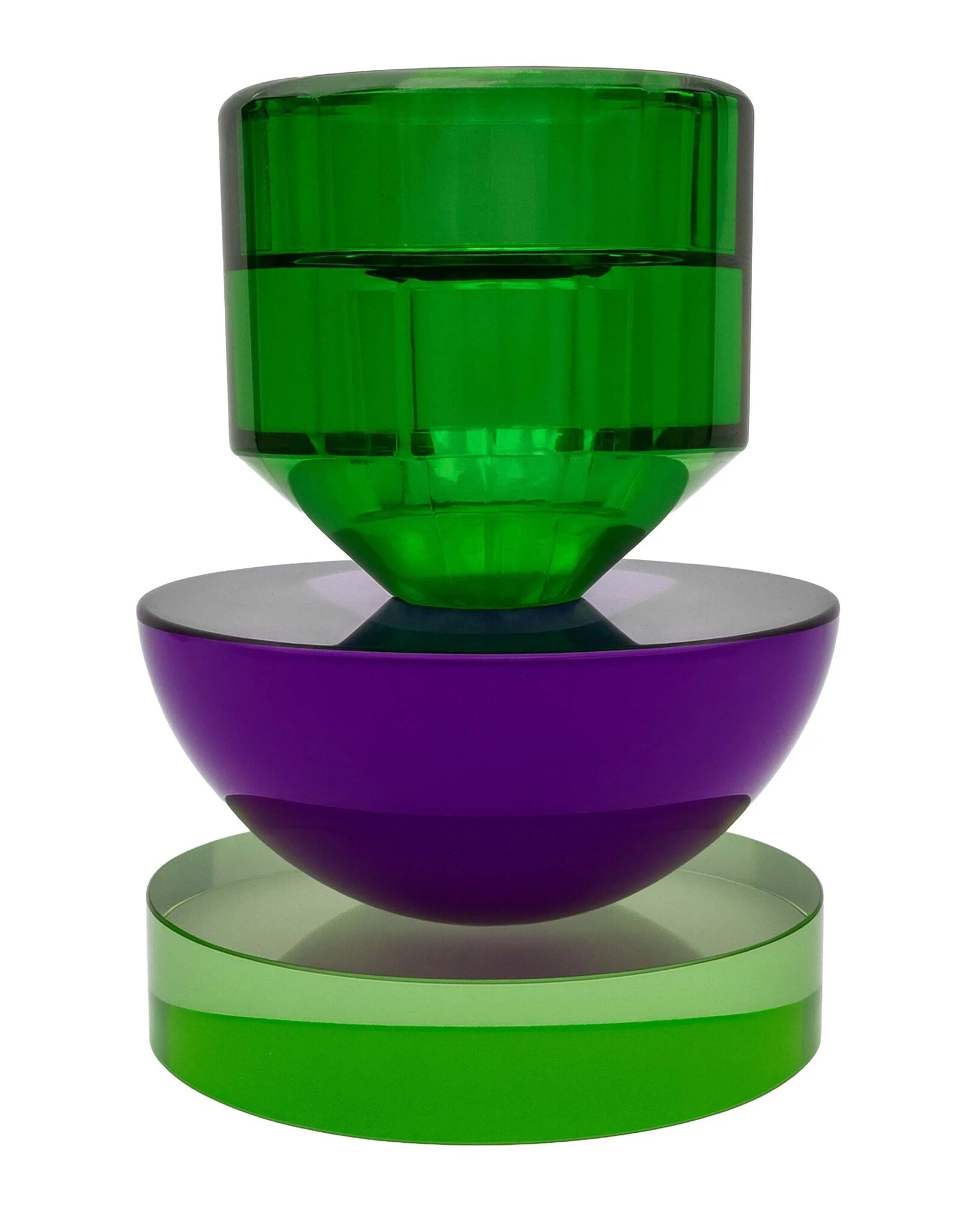 Diga Colmore Giftware & Lifestyle - Kandelaar Kristalglas Groen-Paars 10cm