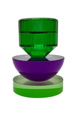 Diga Colmore Giftware & Lifestyle - Kandelaar Kristalglas Groen-Paars 10cm