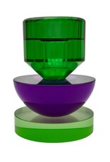 Diga Colmore Giftware & Lifestyle - Candle holder Crystal Glass Green-Purple 10cm