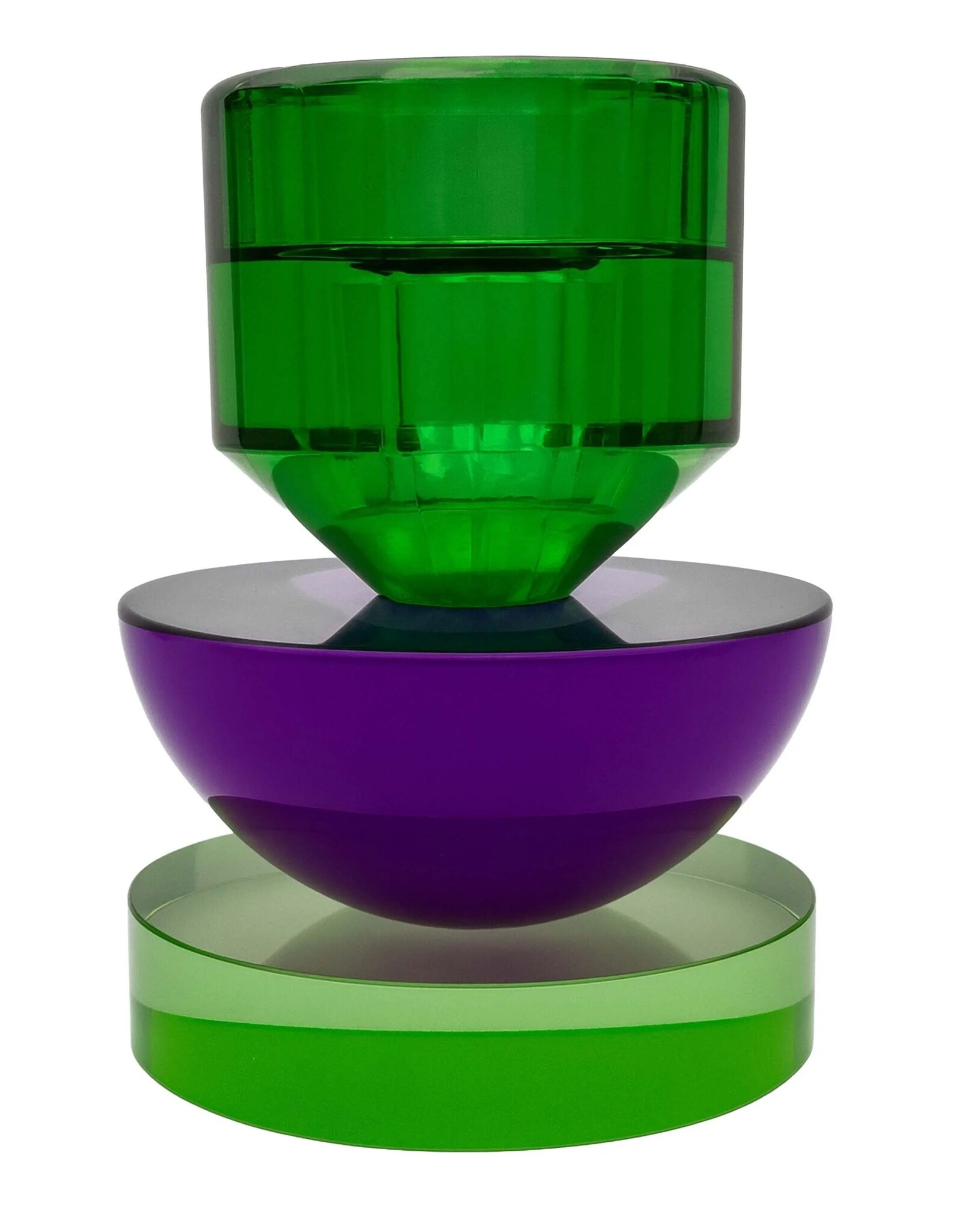 Diga Colmore Giftware & Lifestyle - Kandelaar Kristalglas Groen-Paars 10cm