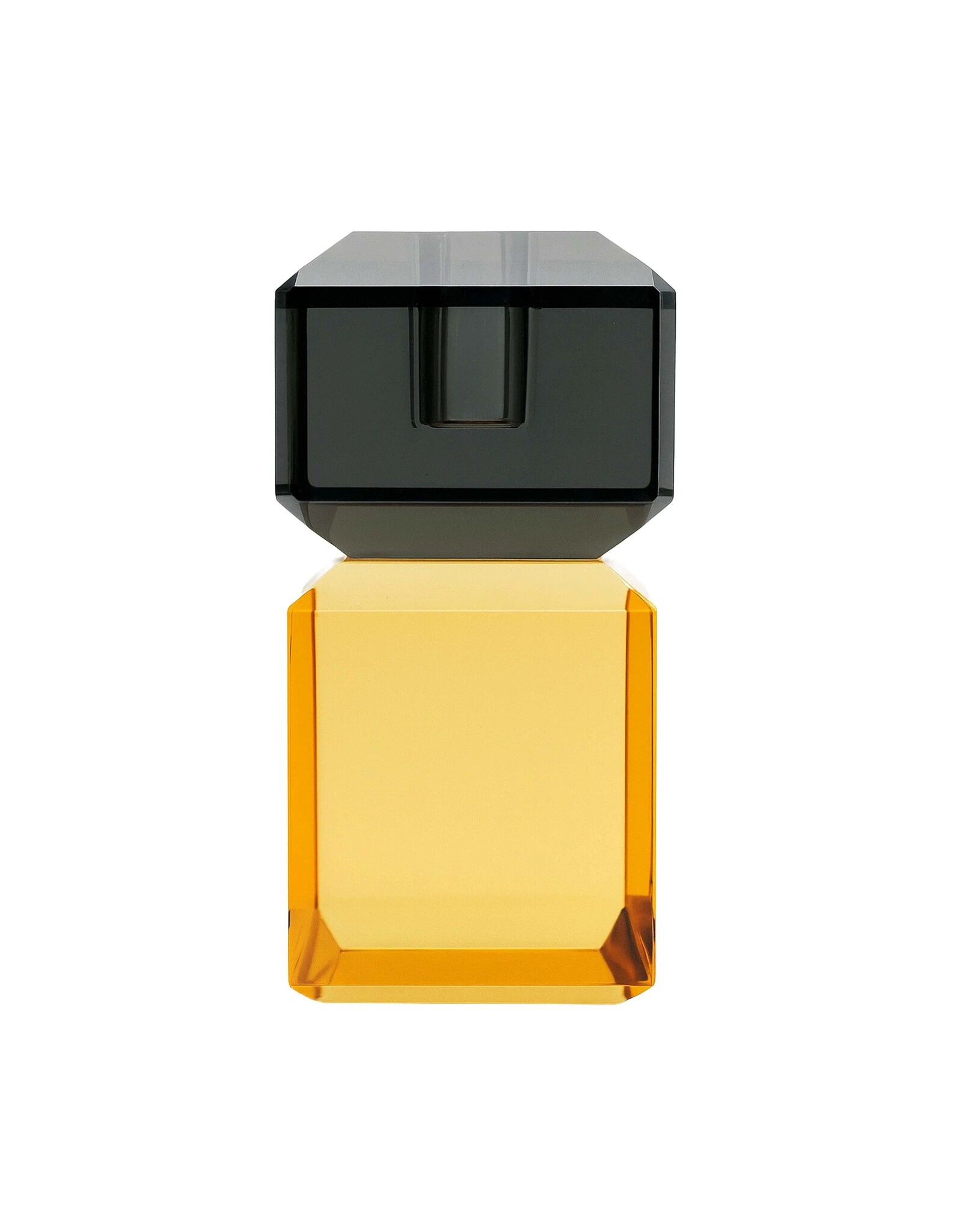 Diga Colmore Giftware & Lifestyle -   Candle holder Crystal Glass orange-smokey black 12cm