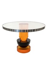Diga Colmore Giftware & Lifestyle - Plate on Stand Crystal Glass Orange-Black