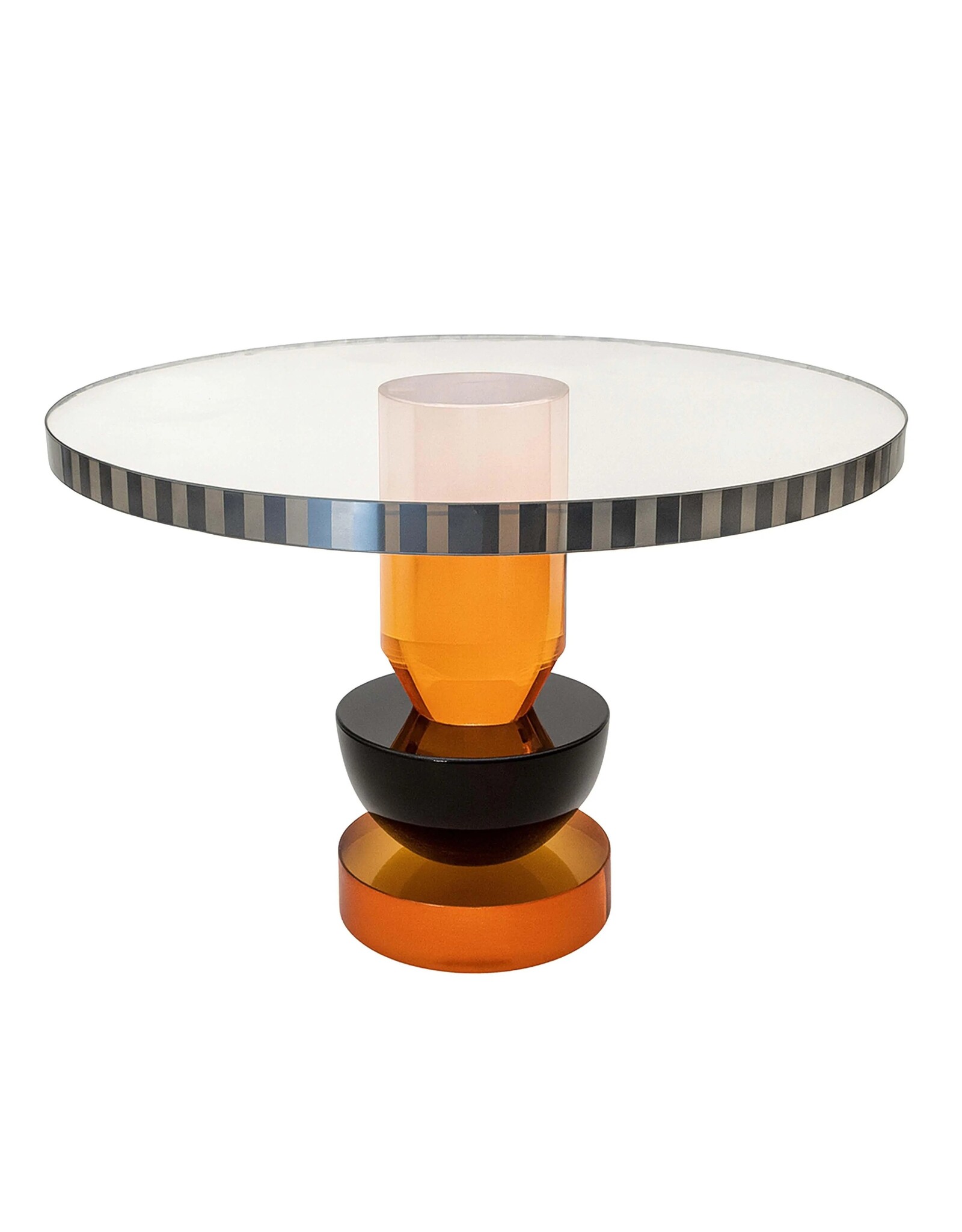 Diga Colmore Giftware & Lifestyle - Plate on Stand Crystal Glass Orange-Black