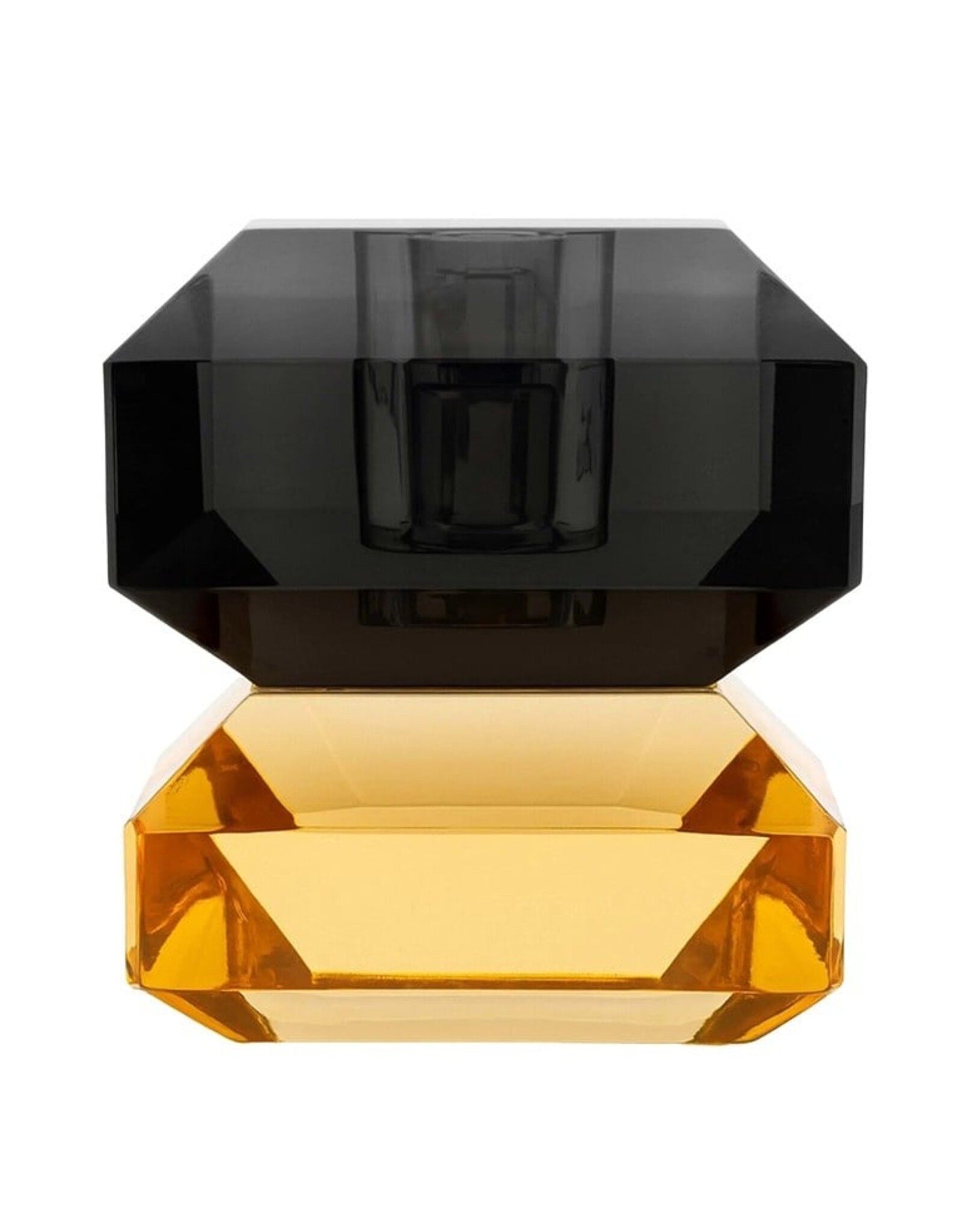 Diga Colmore Giftware & Lifestyle -  Kandelaar Kristalglas oranje-rokerig zwart 6cm