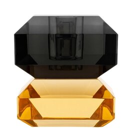 Diga Colmore Kandelaar Kristalglas oranje-rokerig zwart 6cm