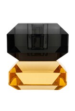 Diga Colmore Giftware & Lifestyle -   Candle holder Crystal Glass orange-smokey black 8cm