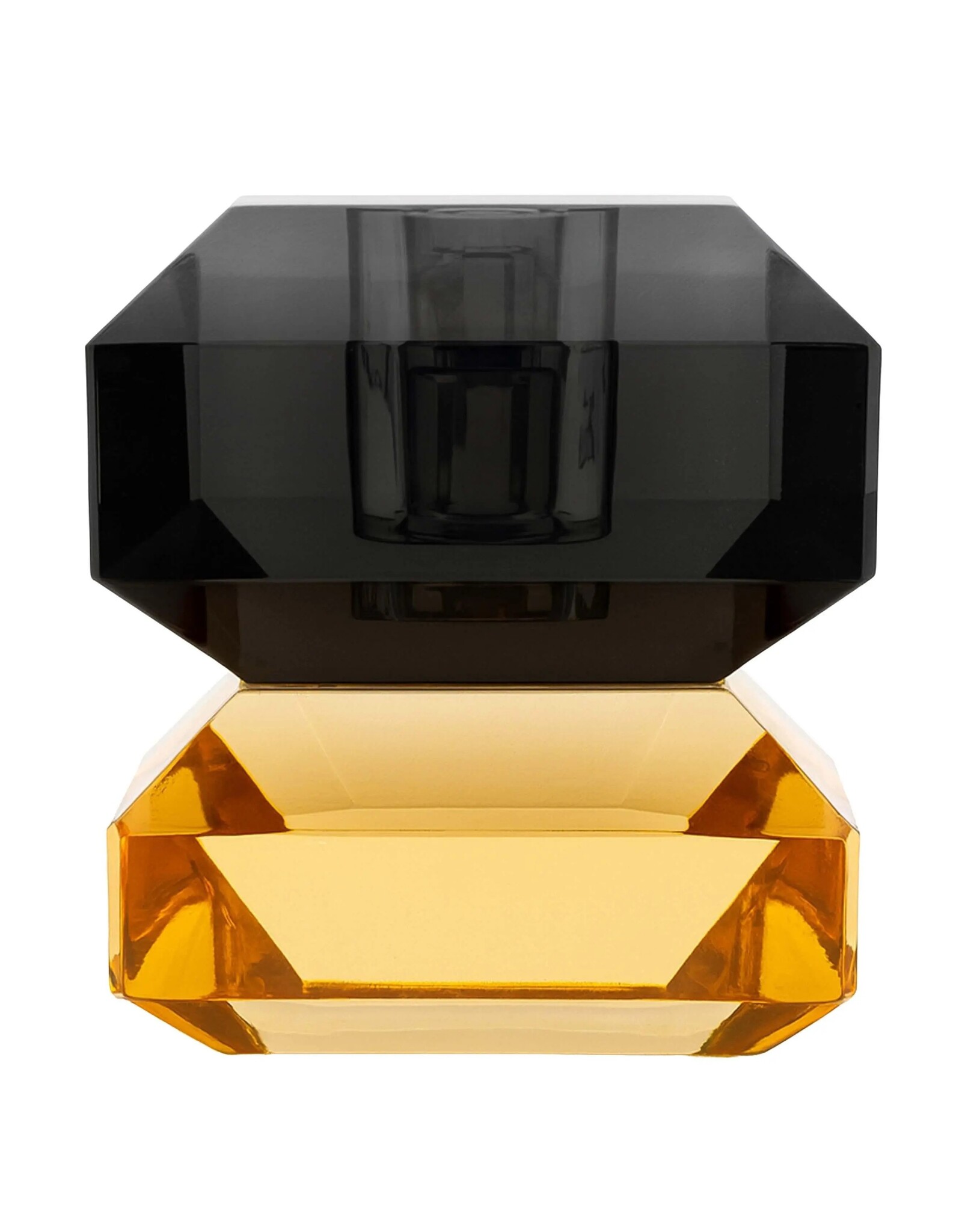 Diga Colmore Giftware & Lifestyle -  Kandelaar Kristalglas oranje-rokerig zwart 8cm