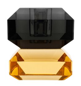 Diga Colmore Kandelaar Kristalglas oranje-rokerig zwart 8cm