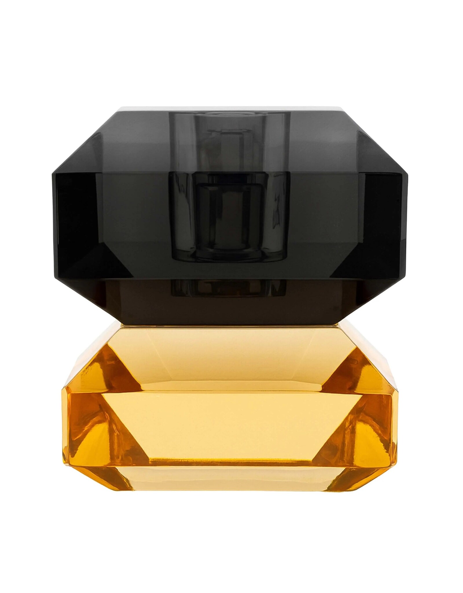Diga Colmore Giftware & Lifestyle -  Kandelaar Kristalglas oranje-rokerig zwart 8cm
