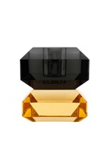 Diga Colmore Giftware & Lifestyle -  Kandelaar Kristalglas oranje-rokerig zwart 8cm