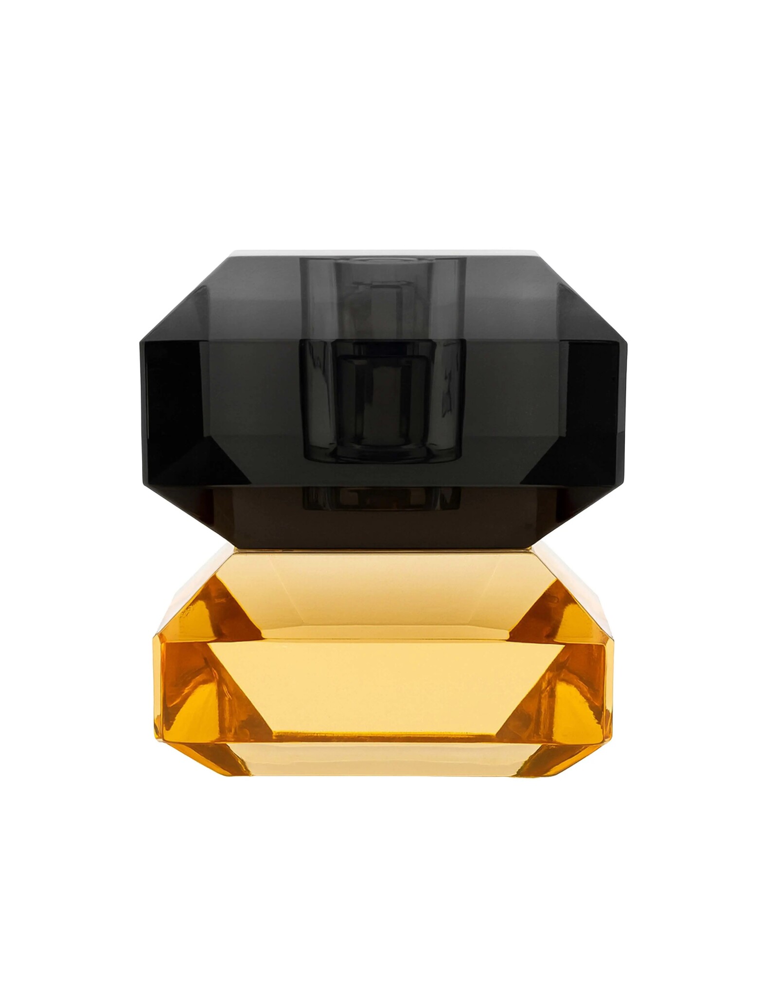 Diga Colmore Giftware & Lifestyle -   Candle holder Crystal Glass orange-smokey black 8cm