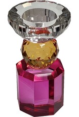 Diga Colmore Giftware & Lifestyle -  Kandelaar Kristalglas Fuchsia-Amber 15cm
