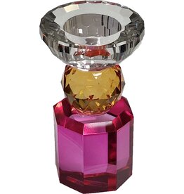 Diga Colmore Kandelaar Kristalglas Fuchsia-Amber 15cm