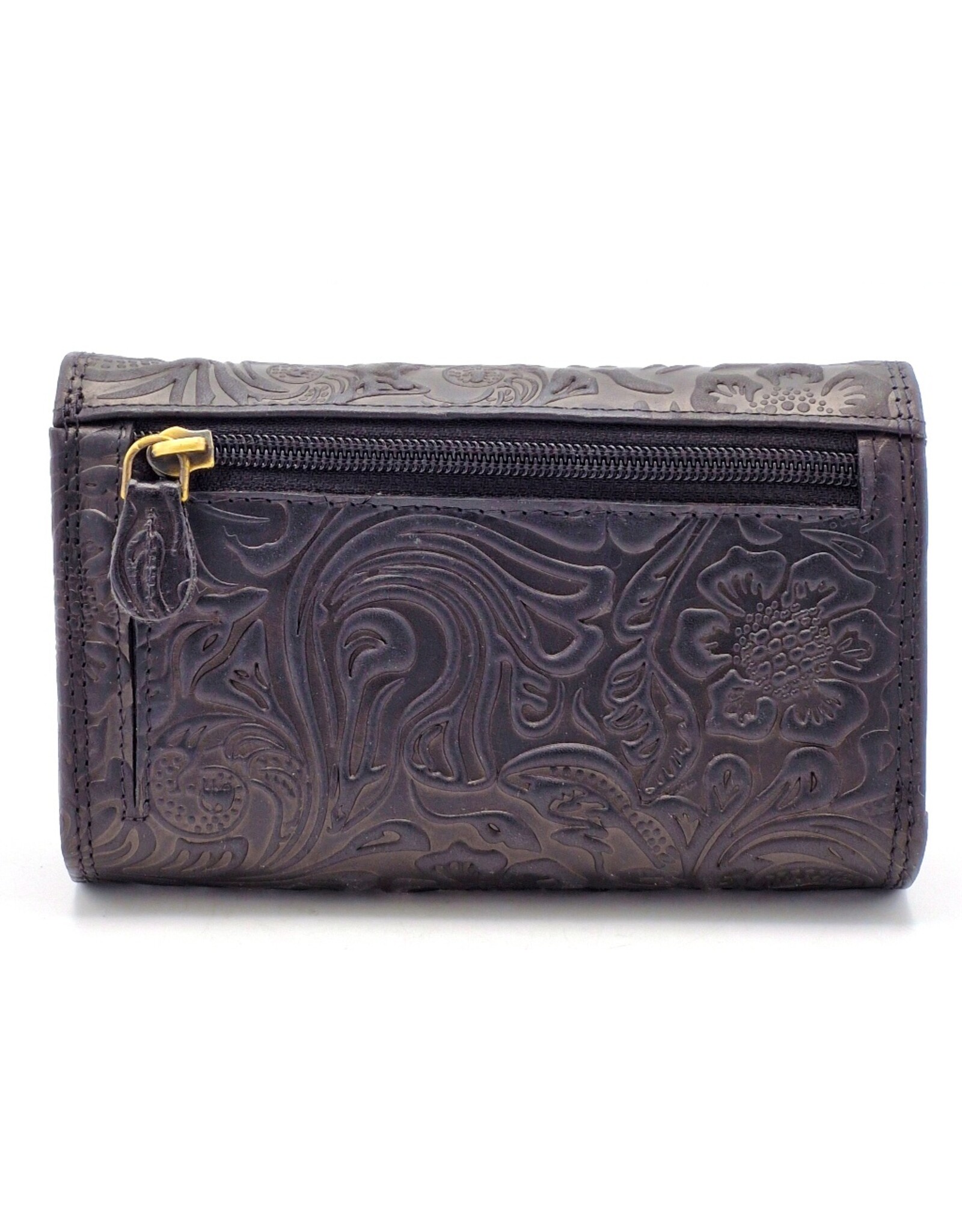 Hunters Leather wallets - Hunters Wallet with Floral Embossing black