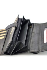 Hunters Leather wallets - Hunters Wallet with Floral Embossing black