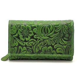 Hunters Hunters Wallet with Floral Embossing green