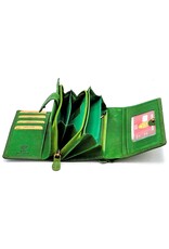 Hunters Leather wallets - Hunters Wallet with Floral Embossing green