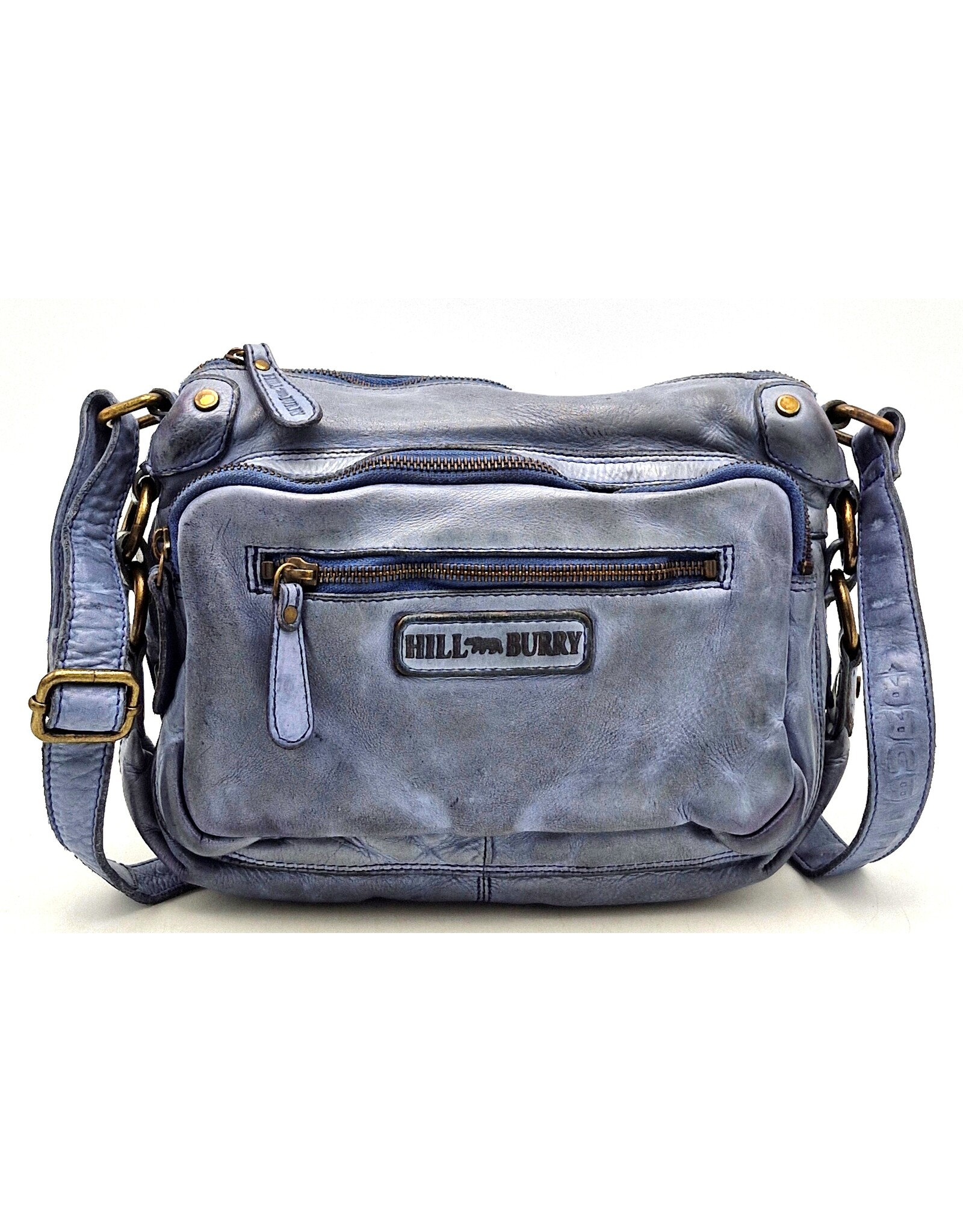 HillBurry Leather bags - HillBurry Shoulder bag Washed Leather Kangaroo Blue
