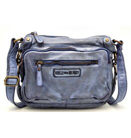HillBurry HillBurry Schoudertas Gewassen Leer grijsblauw