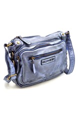 HillBurry Leather bags - HillBurry Shoulder bag Washed Leather Kangaroo Blue