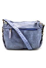 HillBurry Leather bags - HillBurry Shoulder bag Washed Leather Kangaroo Blue