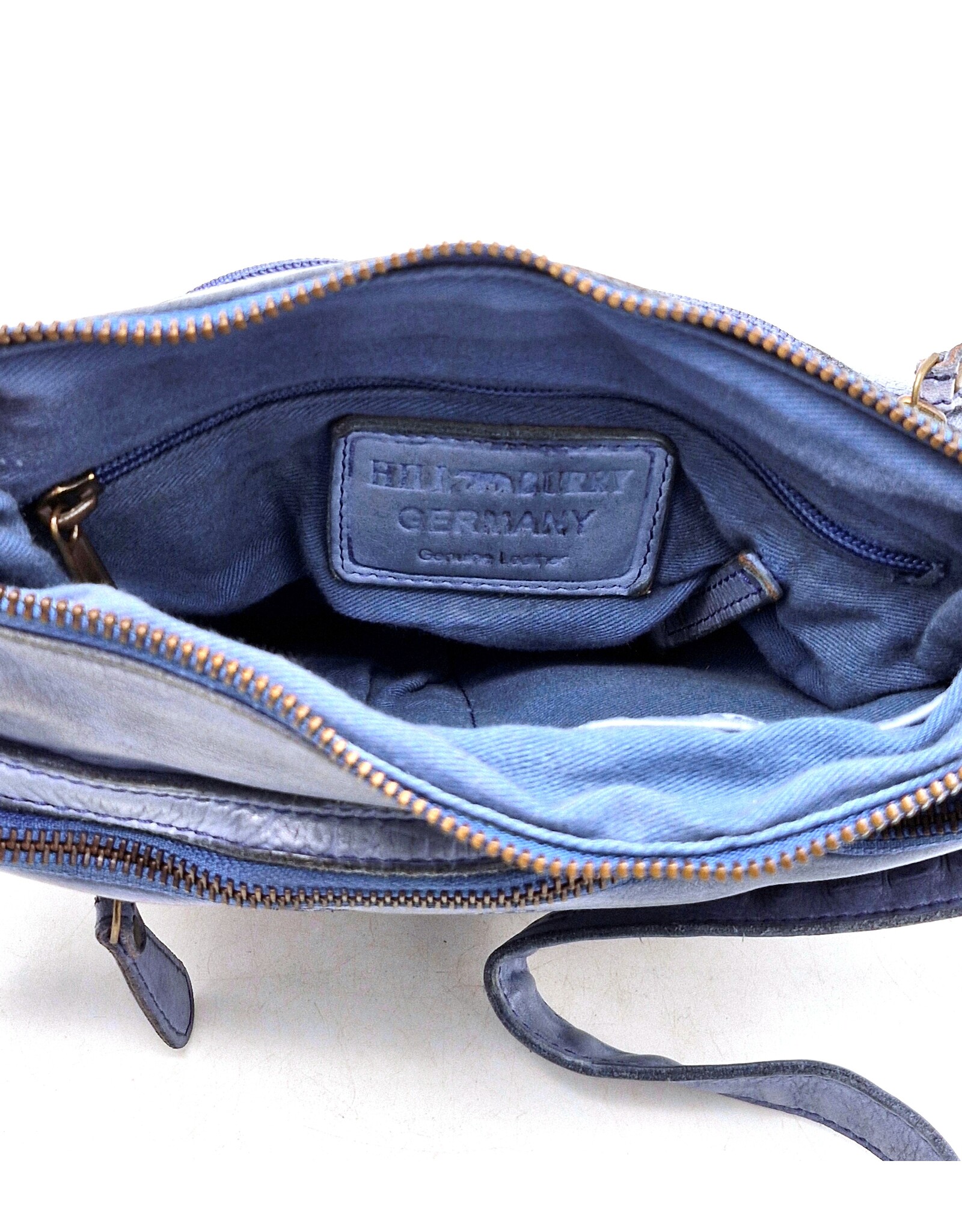 HillBurry Leather bags - HillBurry Shoulder bag Washed Leather Kangaroo Blue