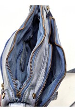 HillBurry Leather bags - HillBurry Shoulder bag Washed Leather Kangaroo Blue