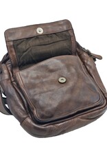 HillBurry Leren tassen - HillBurry Stoere Crossbody Tas Gewassen Leer Vintage bruin