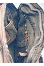 HillBurry Leren tassen - HillBurry Stoere Crossbody Tas Gewassen Leer Vintage bruin