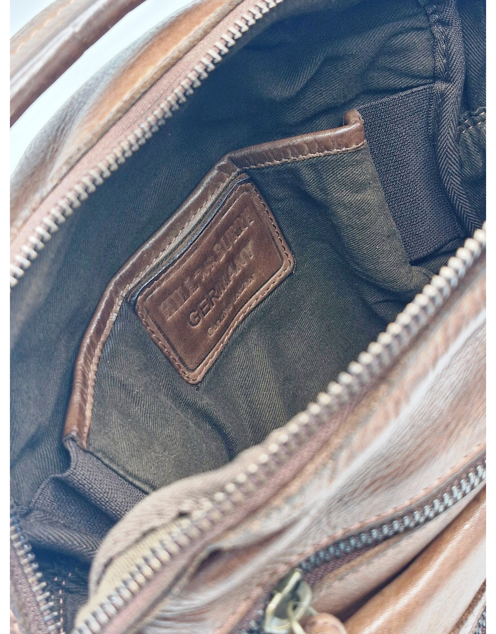 HillBurry Leren tassen - HillBurry Stoere Crossbody Tas Gewassen Leer Vintage bruin