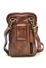 HillBurry Leren tassen - Hillburry Schoudertas-Reiemtas-Telefoontas bruin