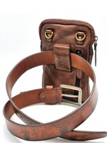 HillBurry Leren tassen - Hillburry Schoudertas-Reiemtas-Telefoontas bruin