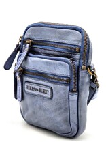 HillBurry Leather Shoulder bags  Leather crossbody bags - Hillburry Leather Shoulder Bag with Zip Pockets Kangaroo Blue