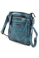 HillBurry Leather Shoulder bags  Leather crossbody bags - Hillburry Crossbody flat bag with front pocket petrol