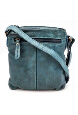 HillBurry Leather Shoulder bags  Leather crossbody bags - Hillburry Crossbody flat bag with front pocket petrol
