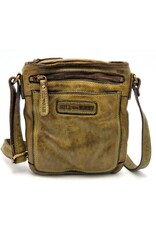 HillBurry Leather Shoulder bags  Leather crossbody bags - Hillburry Crossbody flat bag with front pocket green