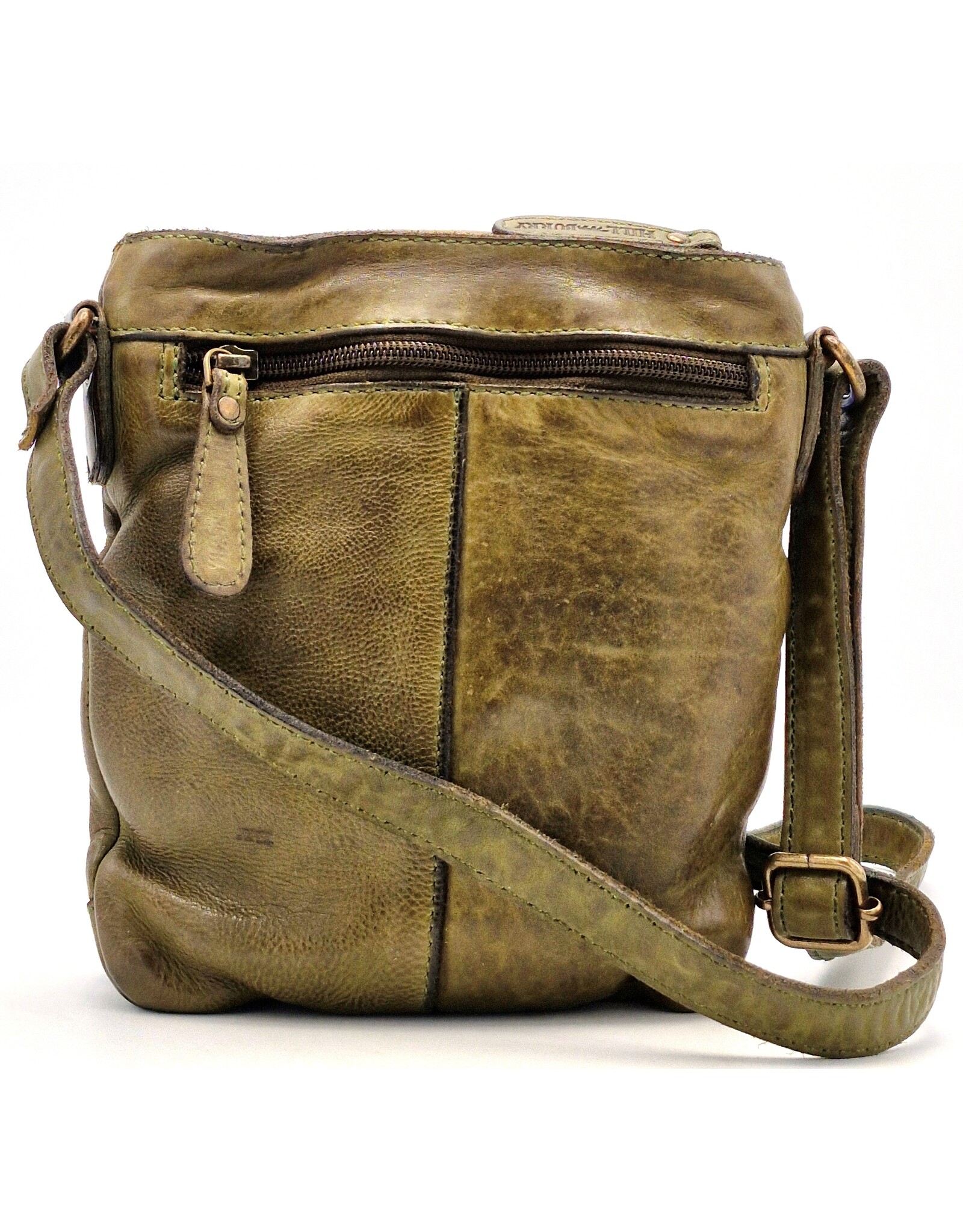 HillBurry Leather Shoulder bags  Leather crossbody bags - Hillburry Crossbody flat bag with front pocket green