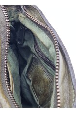 HillBurry Leather Shoulder bags  Leather crossbody bags - Hillburry Crossbody flat bag with front pocket green