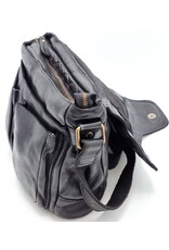 HillBurry Leren schoudertassen Leren crossbody tassen - Hillburry schoudertas holster omslag gewassen leer zwart