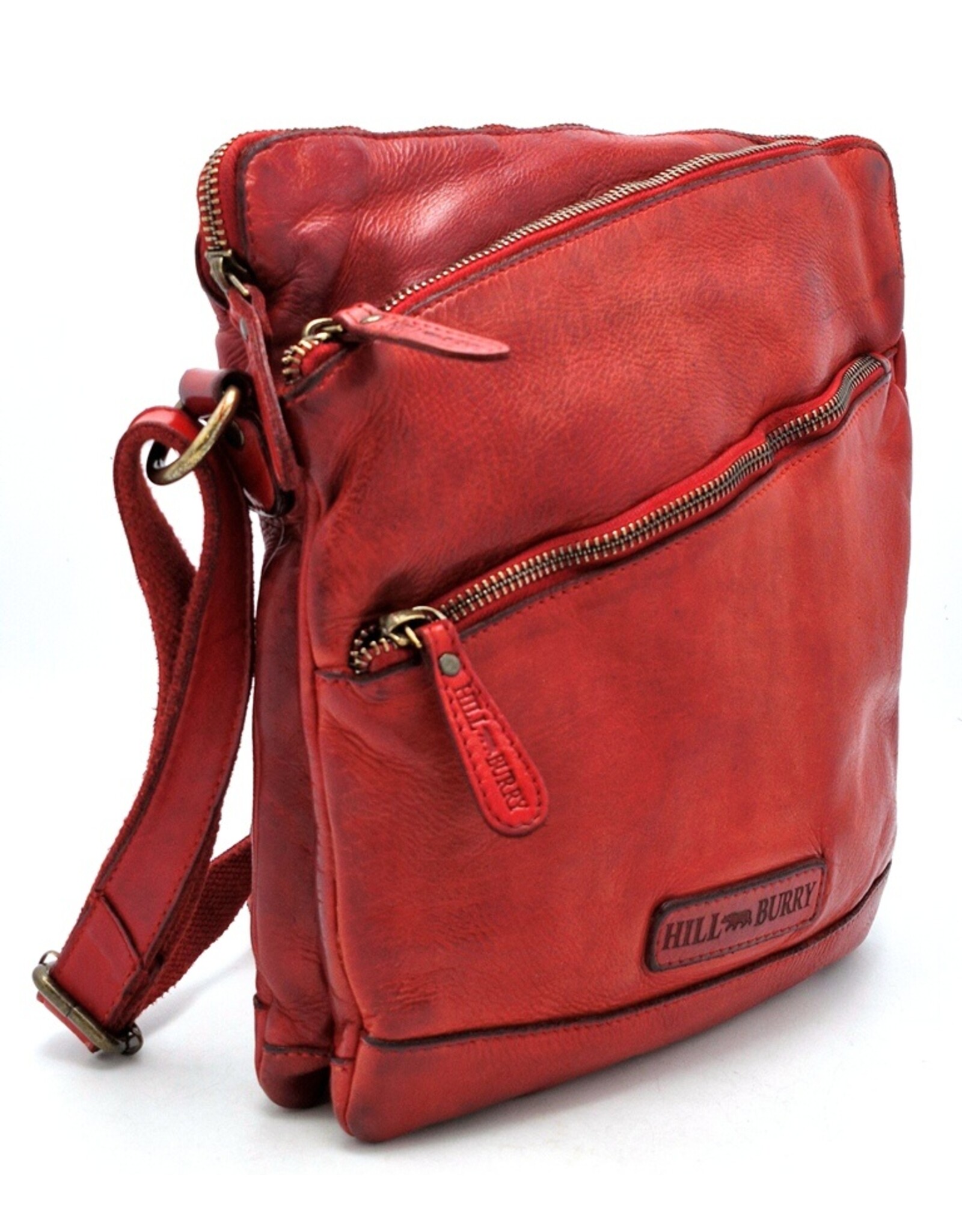 HillBurry Leather Shoulder bags  Leather crossbody bags - HillBurry Sturdy Shoulder Bag Washed Leather  red