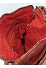 HillBurry Leren Schoudertassen Leren crossbody tassen - HillBurry Stoere Schoudertas Gewassen leer rood
