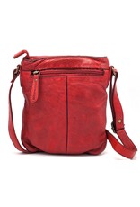 HillBurry Leather Shoulder bags  Leather crossbody bags - Hillburry Crossbody flat bag with front pocket red