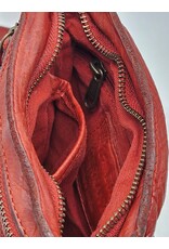 HillBurry Leather Shoulder bags  Leather crossbody bags - Hillburry Crossbody flat bag with front pocket red