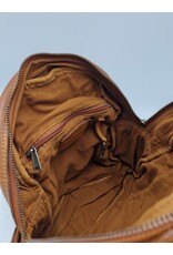 HillBurry Leren rugzakken  Leren shoppers - HillBurry Rugzak met Veel Vakjes Gewassen Leer cognac